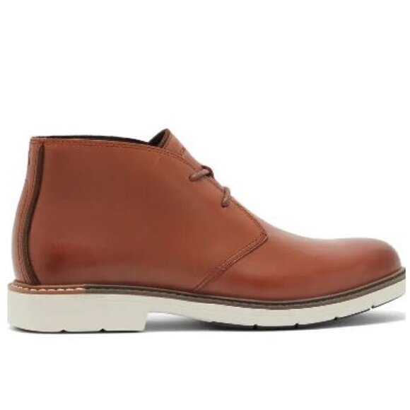Cole Haan Mens Brown Leather Go To Lace Up White Sole Chukka Boots Sz 9 New